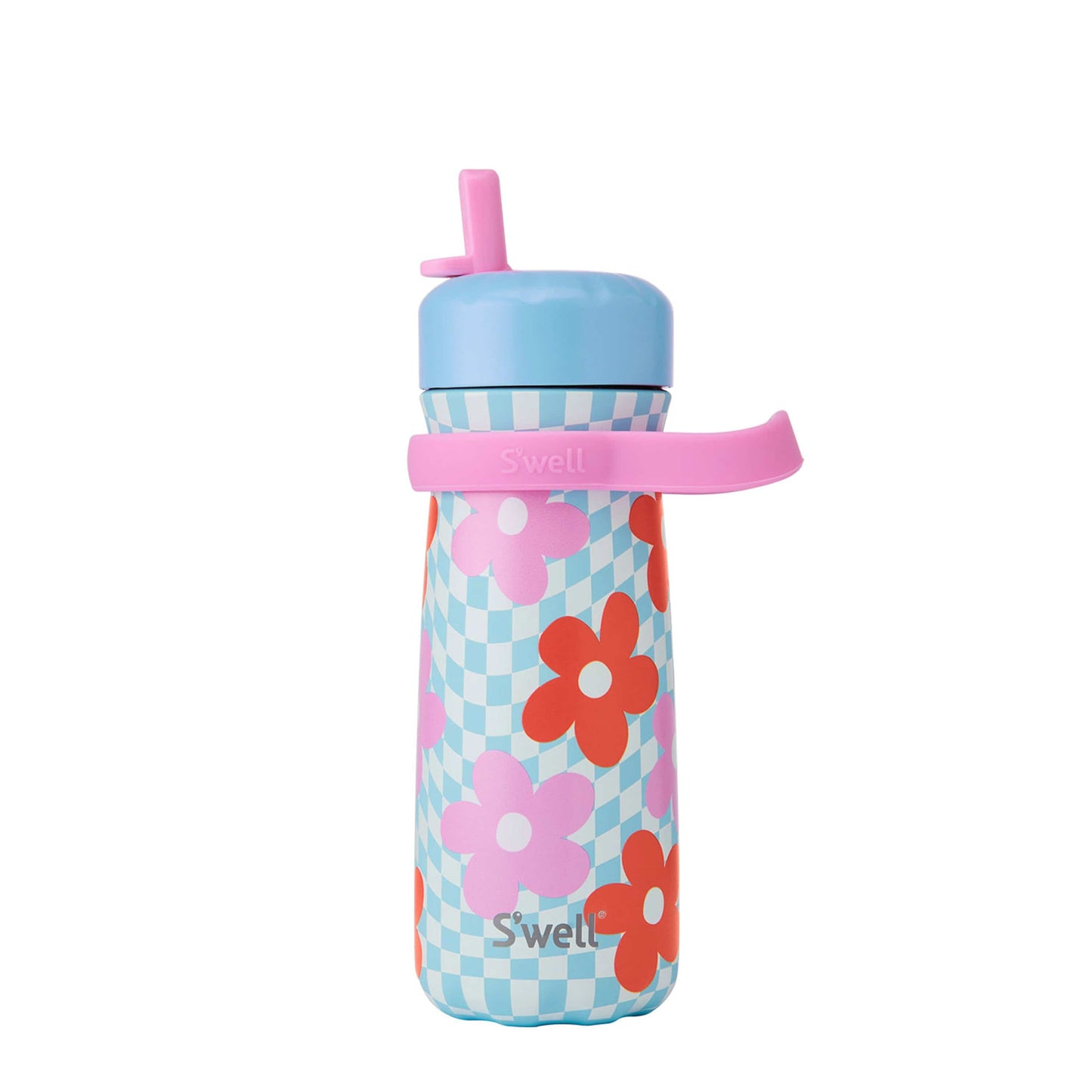 traveler-with-flip-straw-lid-16oz-h9 Swell-Kids-Water-Bottle-Traveler-16oz-Pink-Petal-Front-Lid-Up.jpg