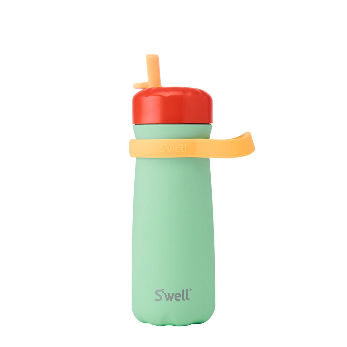 traveler-with-flip-straw-lid-16oz-h9 Swell-Kids-Water-Bottle-Traveler-16oz-Spring-Green-Front-Lid-Up.jpg